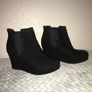 Black Wedge Ankle Boots